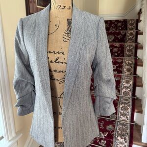 H&M Blazer in back and white herringbone.